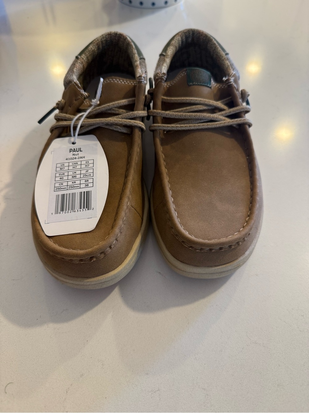 NWT Dude Paul Nut Shoes Men's Size 7 NWT Moc Toe Slip-On Wallabee Style
